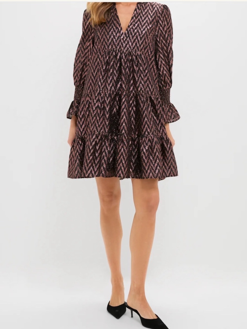 Pomander Place Metallic ilkat Kenzo  black copper Dress medium